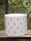 30cm handmade lampshade in Peony and Sage mini Hares, in Cherry on Stone