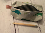Handmade pencil case in Dinosaurs by Sophie Allport