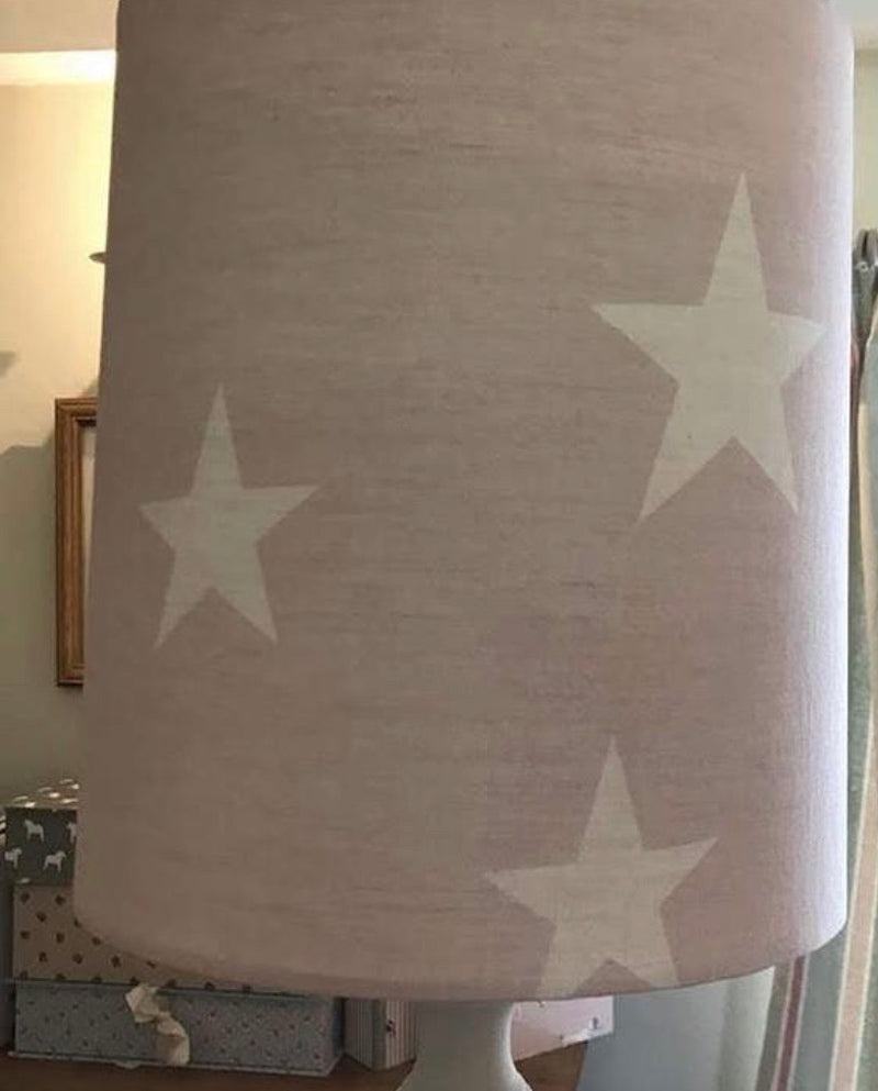 Handmade 25cm Lampshade in Big Star by Peony and Sage Pink icing