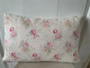 Pretty handmade  oblong cushion in Sweet peas and Roses by Peony & Sage