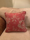 Beautiful piped Cushion in Elise Raspberry by Jacqueline Milton