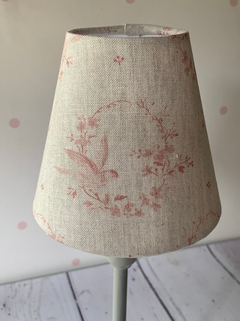 Candle  Clip Lampshade in Birdsong in Antique red by Peony and Sage