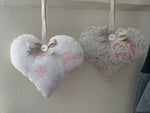 Lavender infused padded heart in Lozere Peony & Vert by Peony and Sage