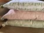 Handmade oblong Cushion in  Summertime (Soft pine) by Peony & Sage
