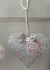 Lavender infused padded heart in Lozere Peony & Vert by Peony and Sage