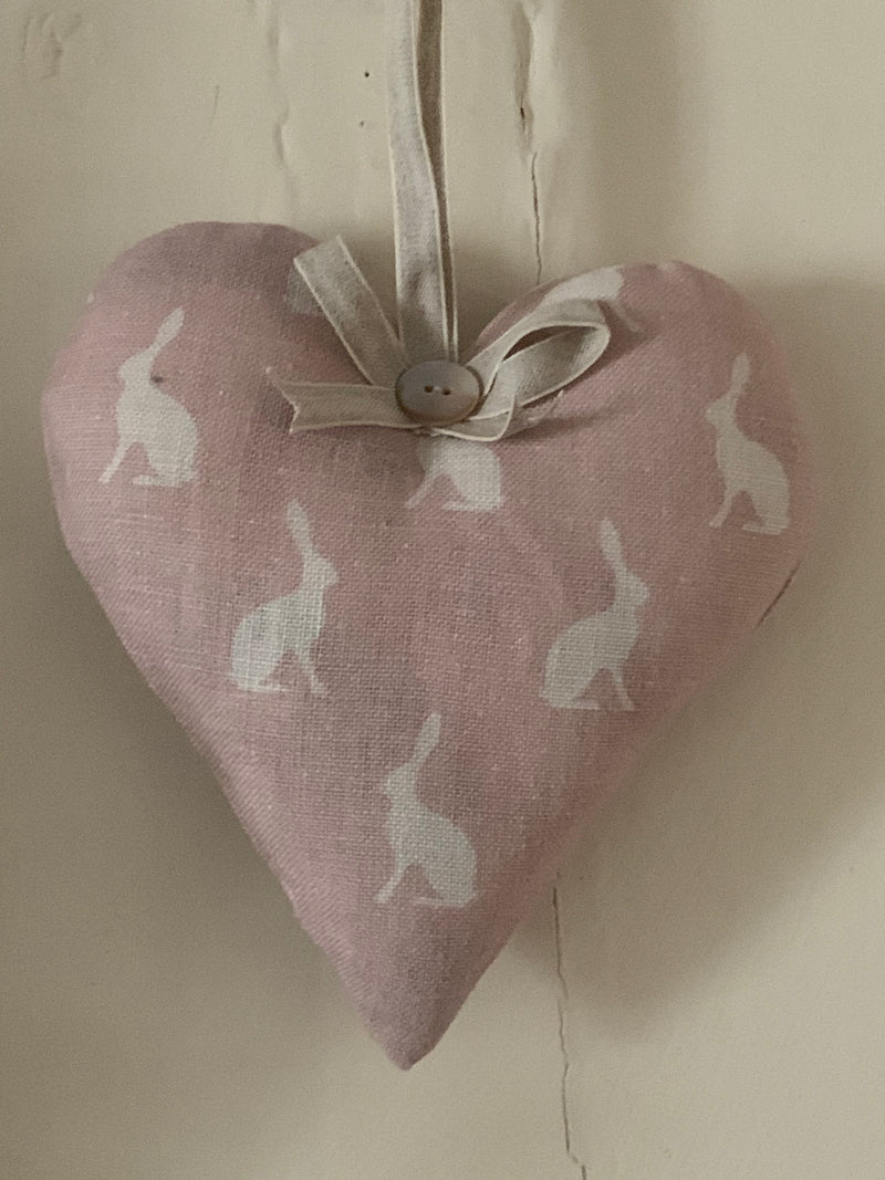 Lavender heart in peony and Sage Mini Hares