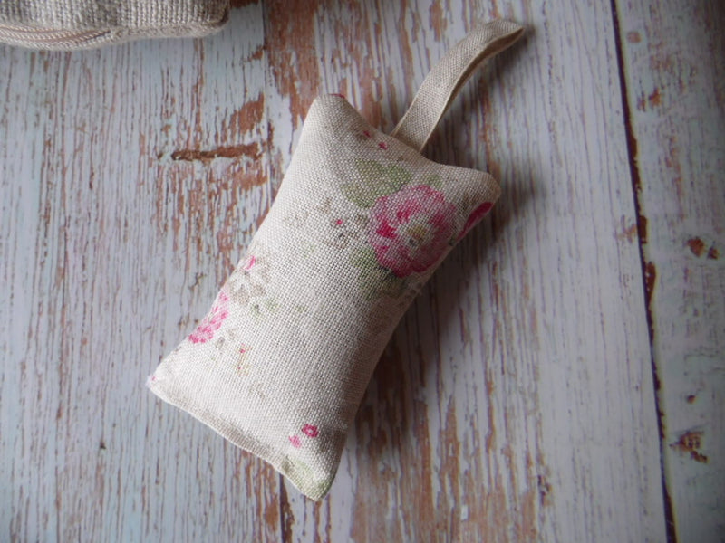 Lavender infused hanging sachet in Roses and Sweet peas by Peony and Sage