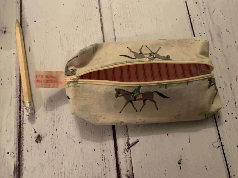 Handmade pencil case in Horses by Sophie Allport