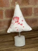 Handmade , linen  Christmas tree Cabbages and Roses