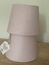 Tapered lampshade in Peony & Sage pink floppy linen