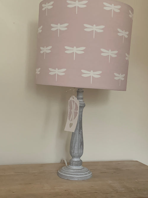 30cm drum lampshade in Pink Dragonfly by Meg Morton