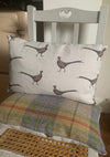 Fabulous oblong cushion in Large pheasant by Flohr & Co