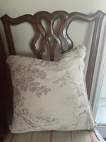 Stunning handmade  cushion in Pompadour Toile by Sarah Hardaker