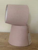 Tapered lampshade in Peony & Sage pink floppy linen
