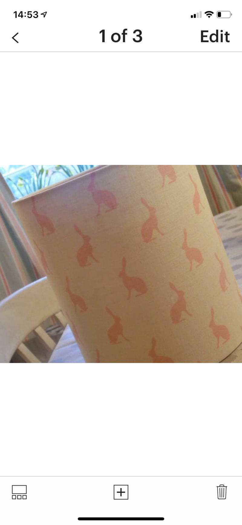 Handmade 25cm Lampshade in Pink icing mini hops by peony and Sage with mini stars inside