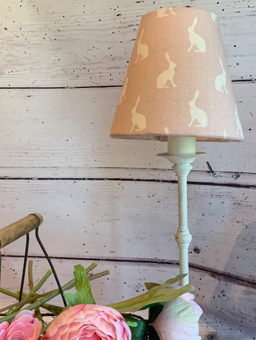 Candle  Clip Lampshade in Mini Hops in Pink Icing  by Peony and Sage