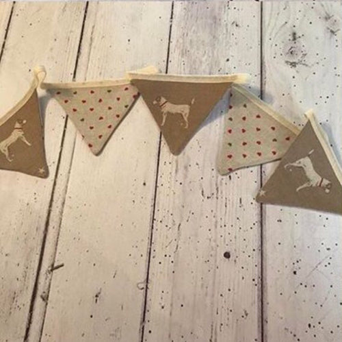 Handmade bunting in Peony and Sage Jack All star