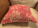 Beautiful piped Cushion in Elise Raspberry by Jacqueline Milton